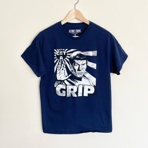NEW Star Trek Spock Get A Grip Graphic Blue T Shirt Adult size Medium